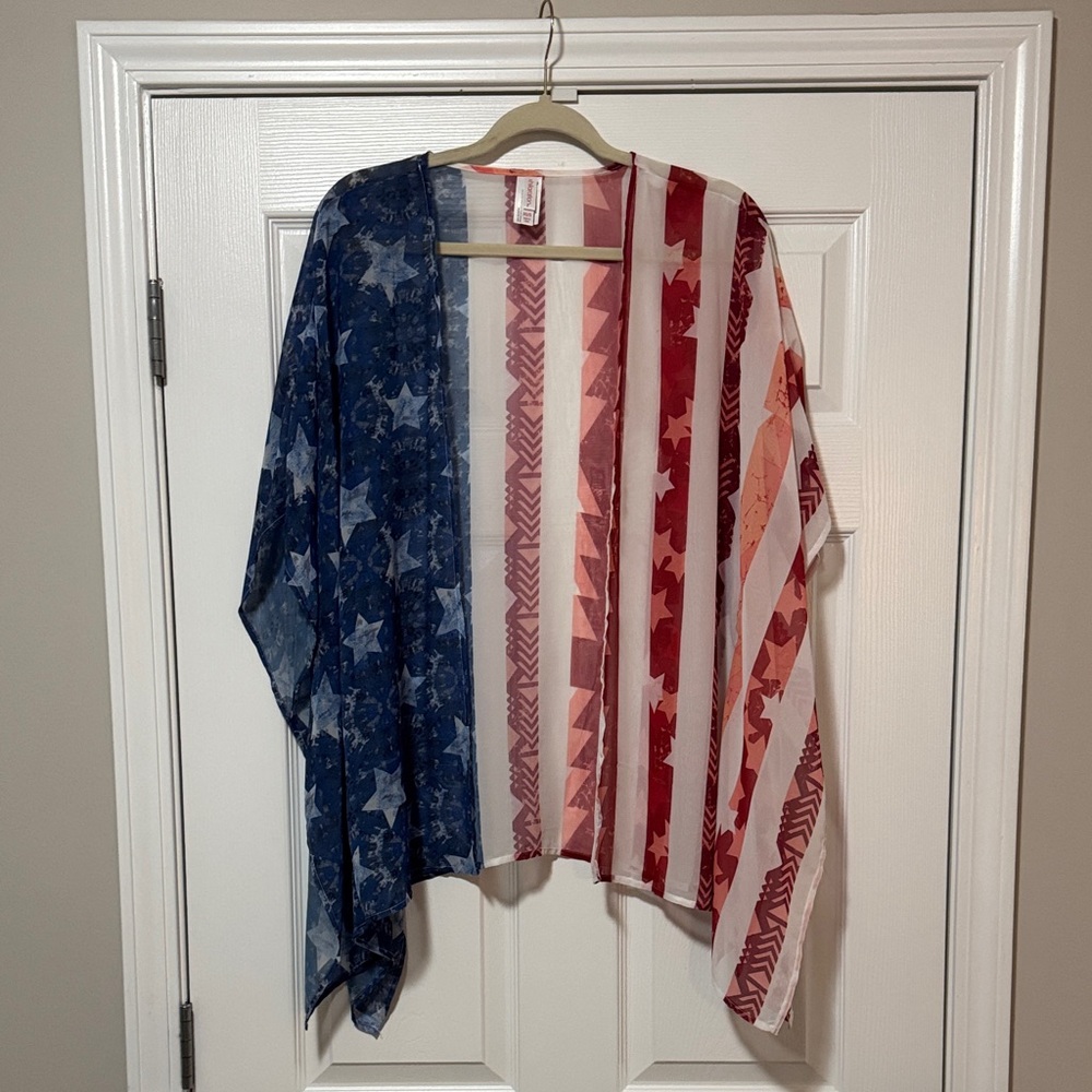 Xhilaration Red White and Blue Cover Up